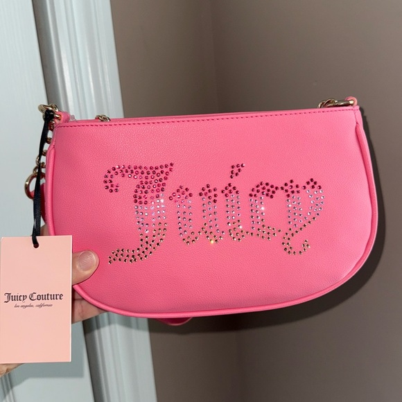 Juicy Couture Handbags - NEW Juicy Couture Pink Lemonade Be Classic ll Shoulder Bag‎ with Rhinestones Y2K